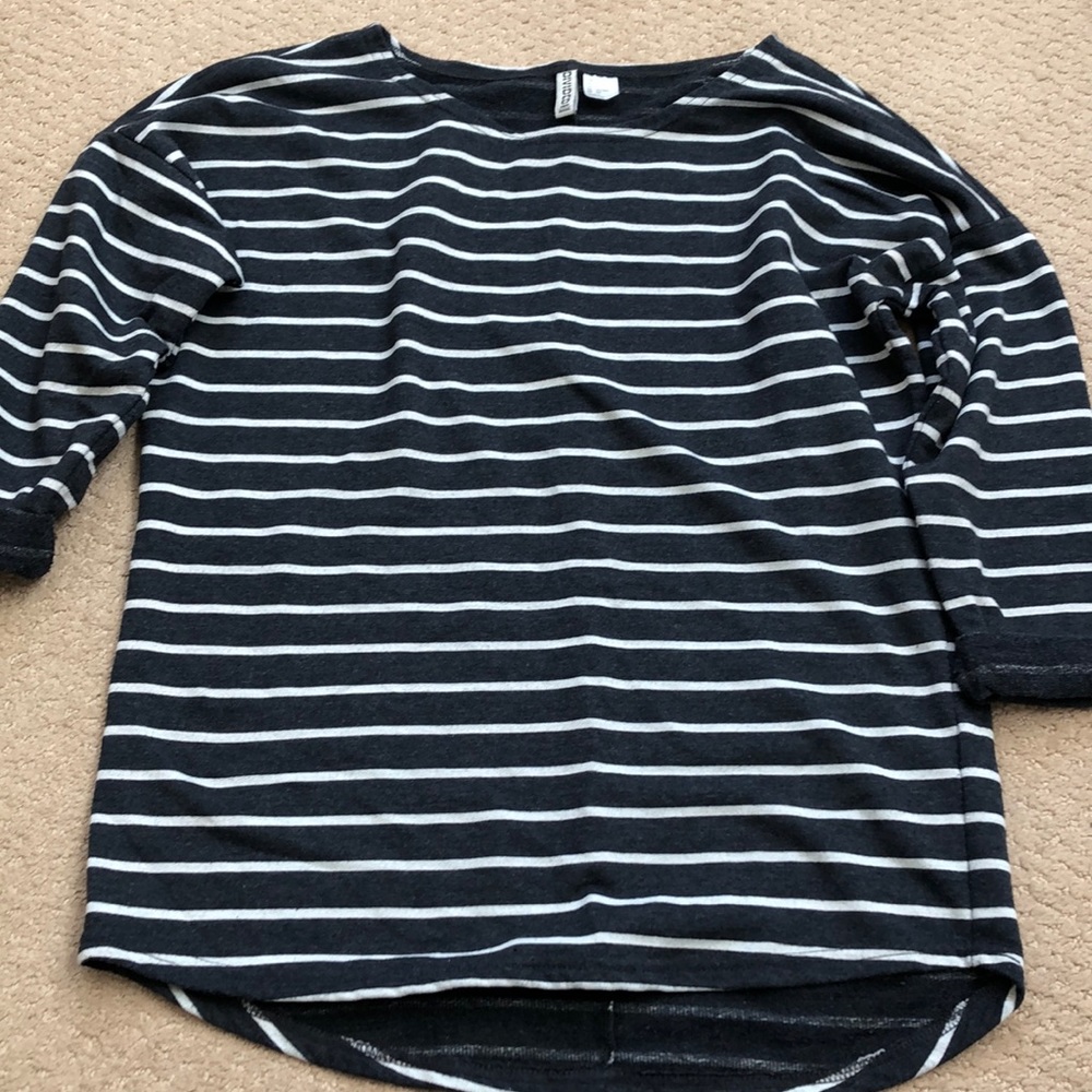 H&M Boat Neck Navy striped shirt